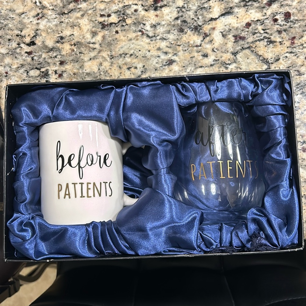 Never before used coffee and wine glasses with original boxing!!